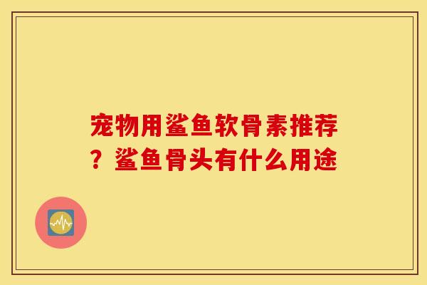 宠物用鲨鱼软骨素推荐?鲨鱼骨头有什么用途 宠物用鲨鱼软骨素推荐?鲨鱼骨头有什么用途