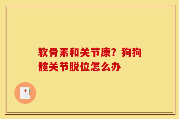 软骨素和关节康？狗狗髋关节脱位怎么办