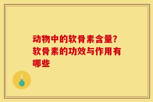 动物中的软骨素含量？软骨素的功效与作用有哪些