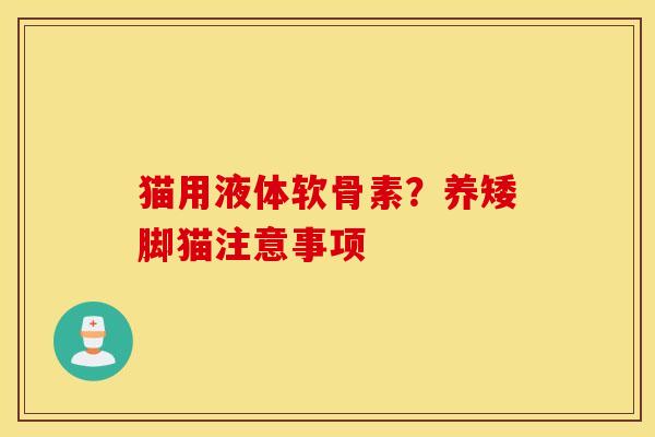 猫用液体软骨素？养矮脚猫注意事项