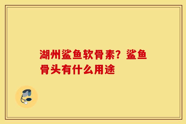 湖州鲨鱼软骨素？鲨鱼骨头有什么用途