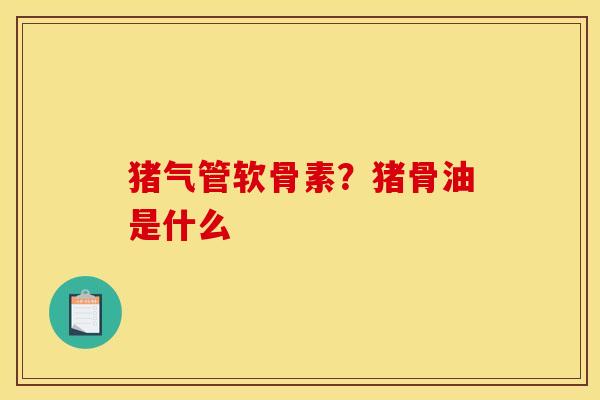 猪气管软骨素？猪骨油是什么
