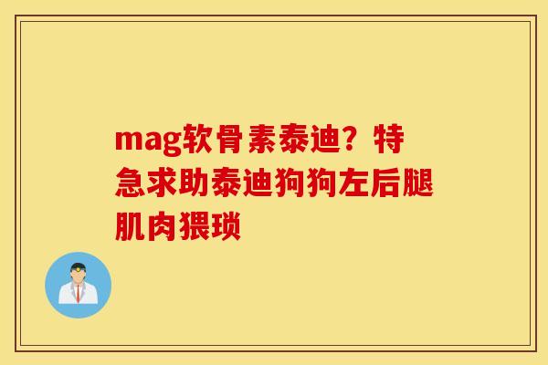 mag软骨素泰迪？特急求助泰迪狗狗左后腿肌肉猥琐