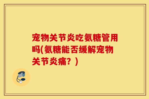 宠物关节炎吃氨糖管用吗(氨糖能否缓解宠物关节炎痛？)