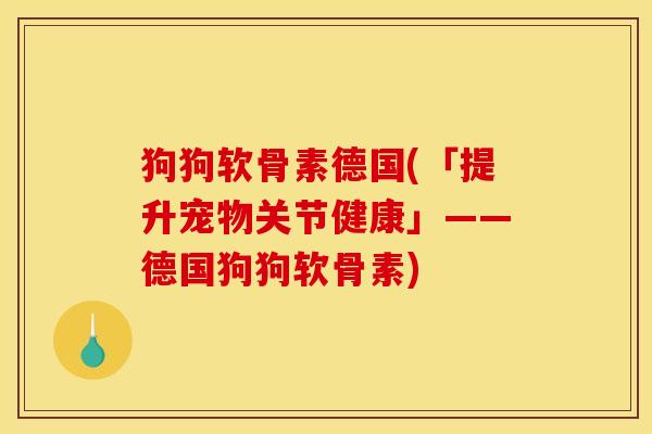 狗狗软骨素德国(「提升宠物关节健康」——德国狗狗软骨素) 狗狗软骨素德国(「提升宠物关节健康」——德国狗狗软骨素)