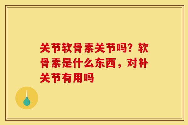 关节软骨素关节吗?软骨素是什么东西,对补关节有用吗 关节软骨素关节吗?软骨素是什么东西,对补关节有用吗