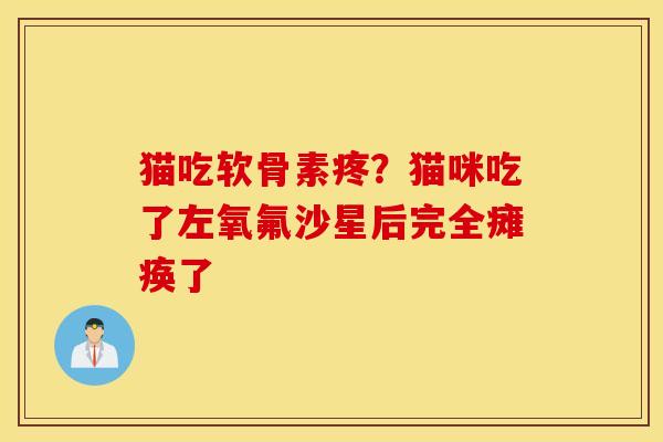 猫吃软骨素疼？猫咪吃了左氧氟沙星后完全瘫痪了