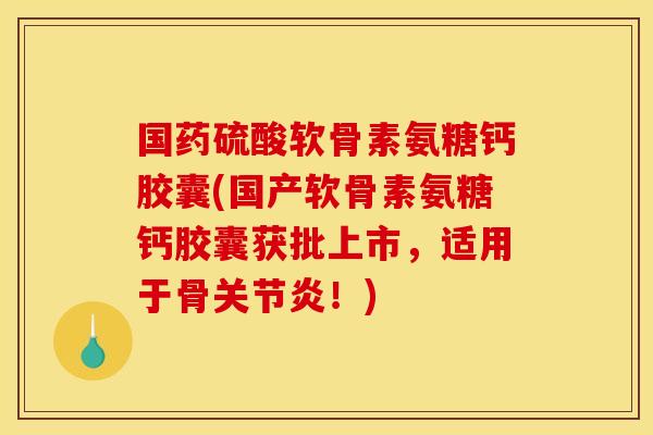 国药硫酸软骨素氨糖钙胶囊(国产软骨素氨糖钙胶囊获批上市，适用于骨关节炎！)