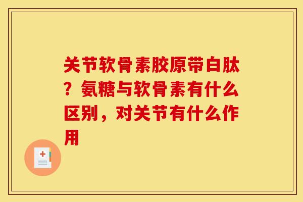 关节软骨素胶原带白肽？氨糖与软骨素有什么区别，对关节有什么作用