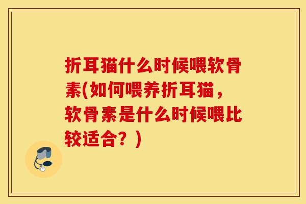 折耳猫什么时候喂软骨素(如何喂养折耳猫，软骨素是什么时候喂比较适合？)