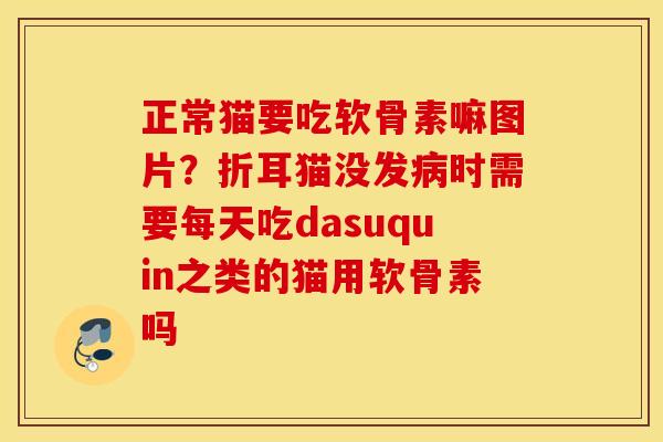 正常猫要吃软骨素嘛图片？折耳猫没发病时需要每天吃dasuquin之类的猫用软骨素吗