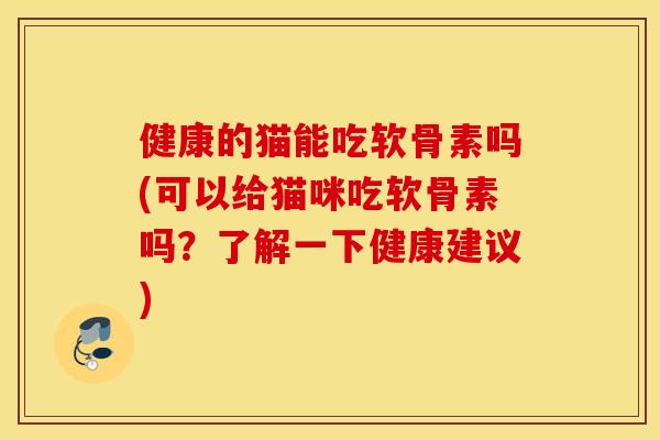 健康的猫能吃软骨素吗(可以给猫咪吃软骨素吗？了解一下健康建议)