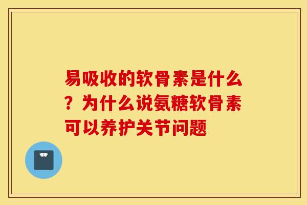 易吸收的软骨素是什么？为什么说氨糖软骨素可以养护关节问题