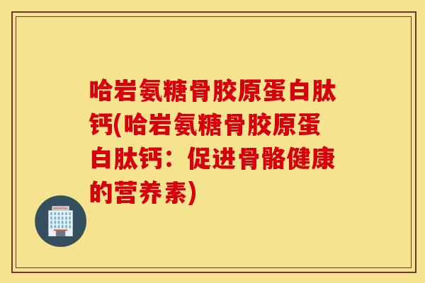 哈岩氨糖骨胶原蛋白肽钙(哈岩氨糖骨胶原蛋白肽钙：促进骨骼健康的营养素)