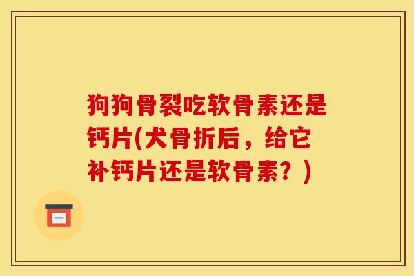 狗狗骨裂吃软骨素还是钙片(犬骨折后，给它补钙片还是软骨素？)