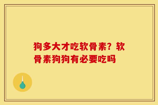 狗多大才吃软骨素？软骨素狗狗有必要吃吗