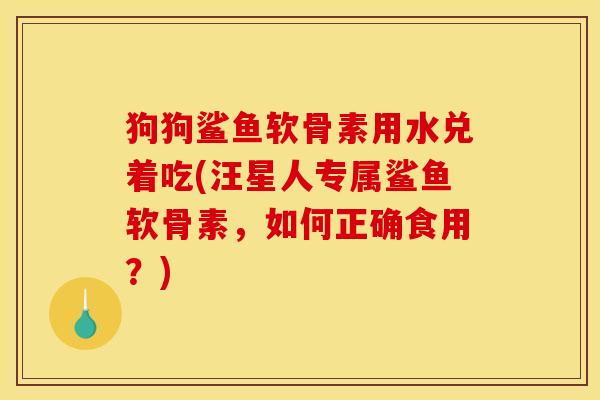 狗狗鲨鱼软骨素用水兑着吃(汪星人专属鲨鱼软骨素，如何正确食用？)
