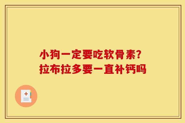 小狗一定要吃软骨素?拉布拉多要一直补钙吗 小狗一定要吃软骨素?拉布拉多要一直补钙吗