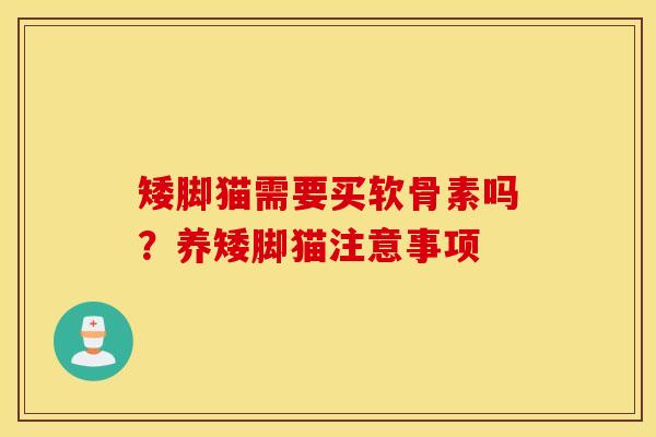 矮脚猫需要买软骨素吗？养矮脚猫注意事项