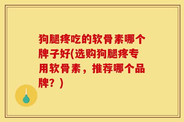狗腿疼吃的软骨素哪个牌子好(选购狗腿疼专用软骨素，推荐哪个品牌？)