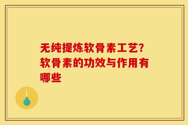 无纯提炼软骨素工艺？软骨素的功效与作用有哪些