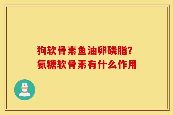 狗软骨素鱼油卵磷脂？氨糖软骨素有什么作用