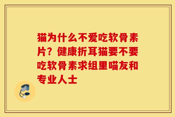 猫为什么不爱吃软骨素片？健康折耳猫要不要吃软骨素求组里喵友和专业人士
