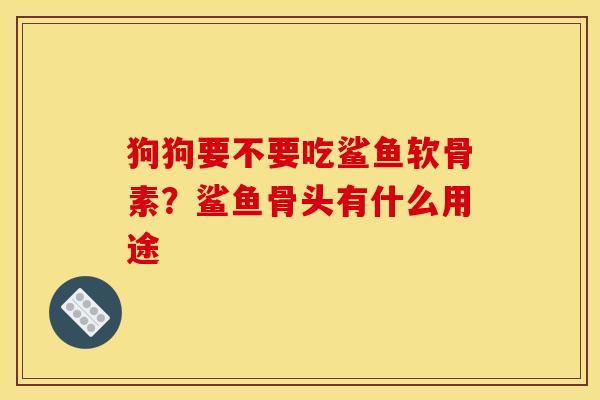 狗狗要不要吃鲨鱼软骨素？鲨鱼骨头有什么用途