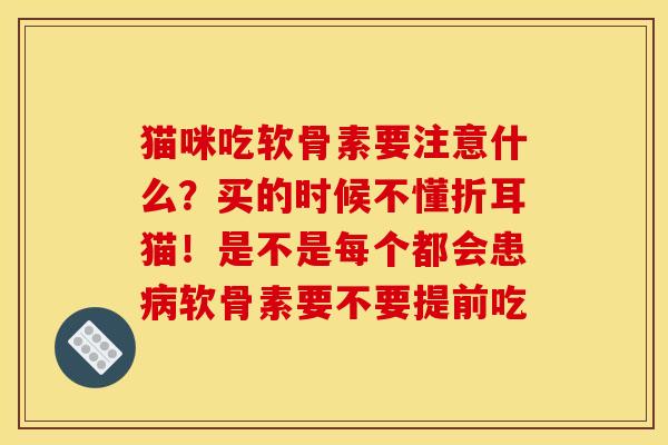猫咪吃软骨素要注意什么？买的时候不懂折耳猫！是不是每个都会患病软骨素要不要提前吃