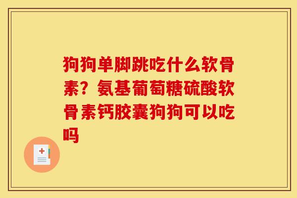 狗狗单脚跳吃什么软骨素？氨基葡萄糖硫酸软骨素钙胶囊狗狗可以吃吗