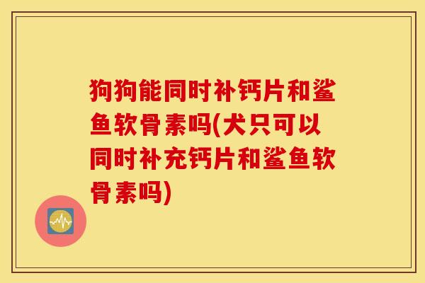 狗狗能同时补钙片和鲨鱼软骨素吗(犬只可以同时补充钙片和鲨鱼软骨素吗)