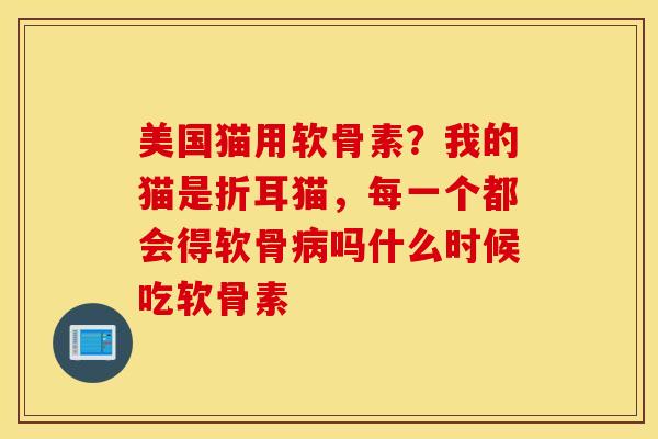 美国猫用软骨素？我的猫是折耳猫，每一个都会得软骨病吗什么时候吃软骨素