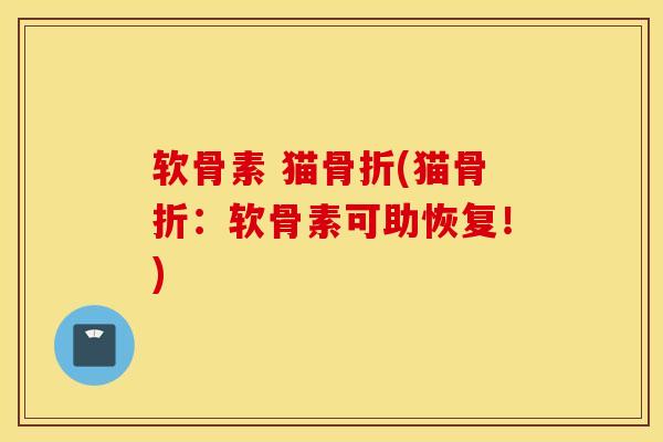 软骨素 猫骨折(猫骨折：软骨素可助恢复！)