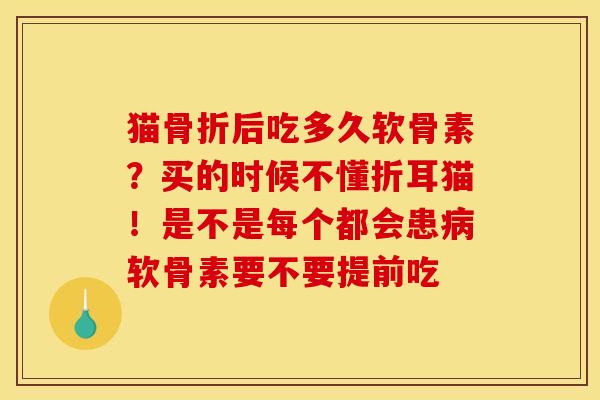 猫骨折后吃多久软骨素？买的时候不懂折耳猫！是不是每个都会患病软骨素要不要提前吃