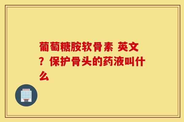 葡萄糖胺软骨素 英文？保护骨头的药液叫什么