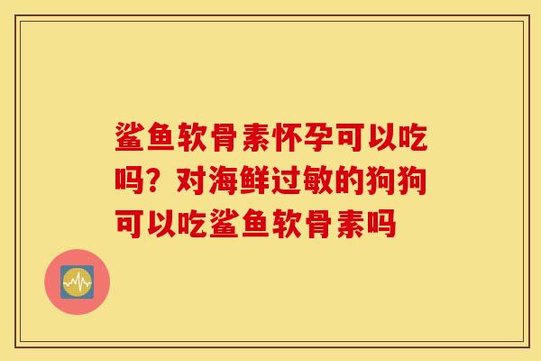 鲨鱼软骨素怀孕可以吃吗？对海鲜过敏的狗狗可以吃鲨鱼软骨素吗