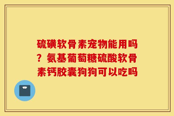 硫磺软骨素宠物能用吗？氨基葡萄糖硫酸软骨素钙胶囊狗狗可以吃吗