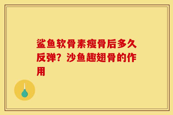 鲨鱼软骨素瘦骨后多久反弹?沙鱼趣翅骨的作用 鲨鱼软骨素瘦骨后多久反弹?沙鱼趣翅骨的作用