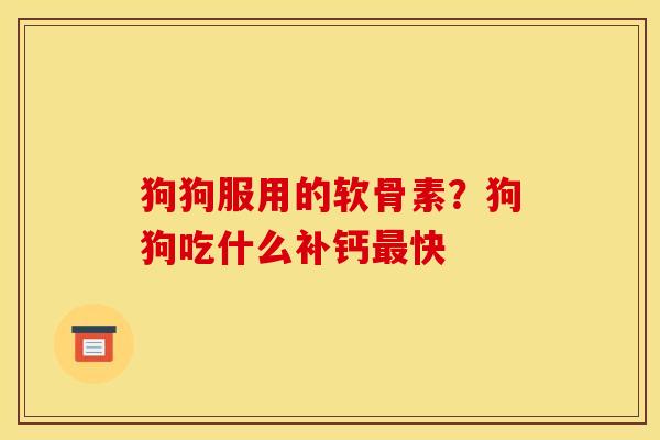 狗狗服用的软骨素？狗狗吃什么补钙最快