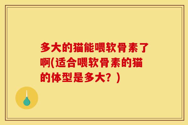多大的猫能喂软骨素了啊(适合喂软骨素的猫的体型是多大？)