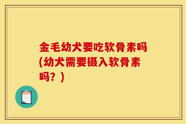 金毛幼犬要吃软骨素吗(幼犬需要摄入软骨素吗？)