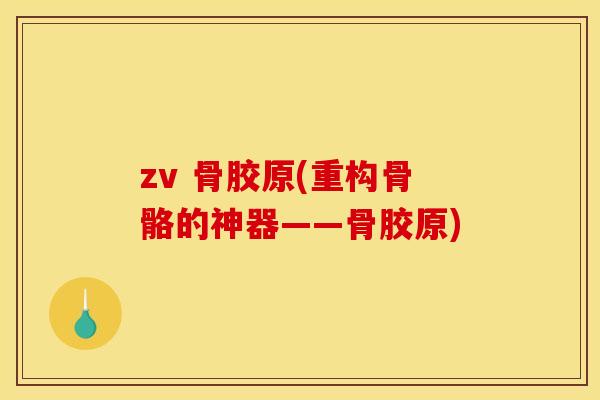 zv 骨胶原(重构骨骼的神器——骨胶原)