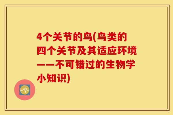 4个关节的鸟(鸟类的四个关节及其适应环境——不可错过的生物学小知识)