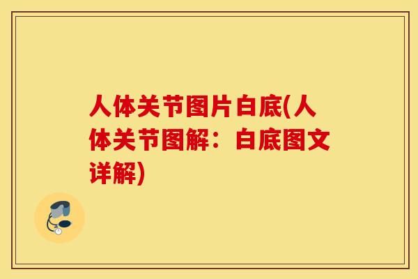 人体关节图片白底(人体关节图解：白底图文详解)