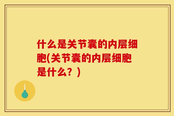 什么是关节囊的内层细胞(关节囊的内层细胞是什么？)