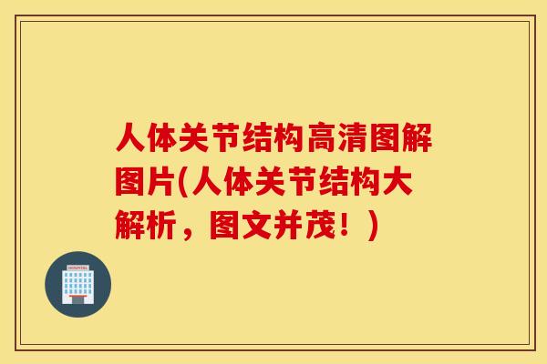人体关节结构高清图解图片(人体关节结构大解析，图文并茂！)