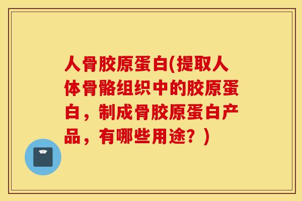 人骨胶原蛋白(提取人体骨骼组织中的胶原蛋白，制成骨胶原蛋白产品，有哪些用途？)