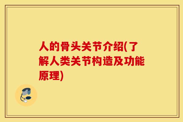 人的骨头关节介绍(了解人类关节构造及功能原理)