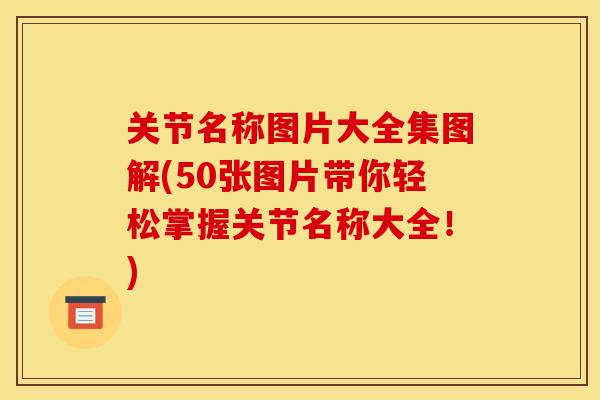关节名称图片大全集图解(50张图片带你轻松掌握关节名称大全！)