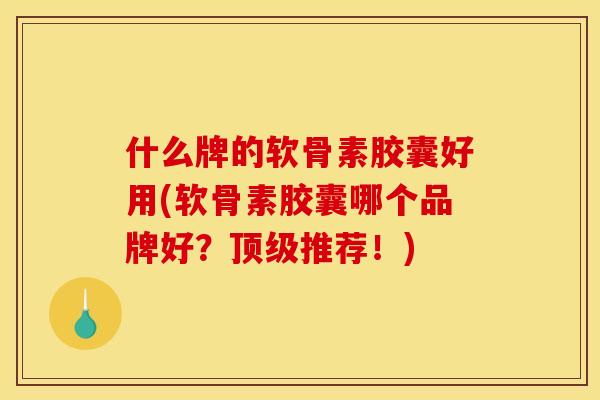什么牌的软骨素胶囊好用(软骨素胶囊哪个品牌好？顶级推荐！)